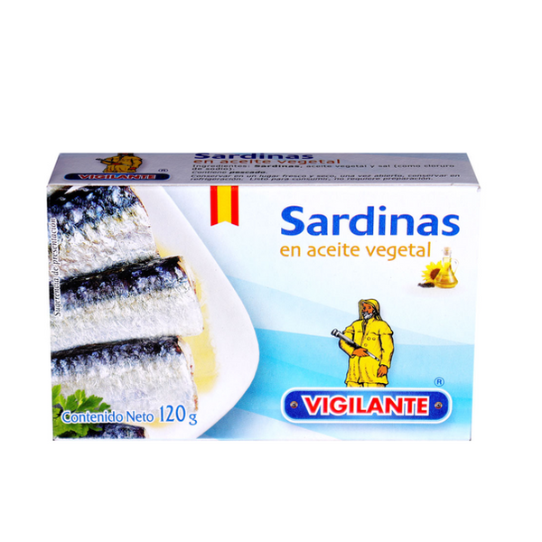 SARDINHAS EM ÓLEO VEGETAL 120GR VIGILANTE