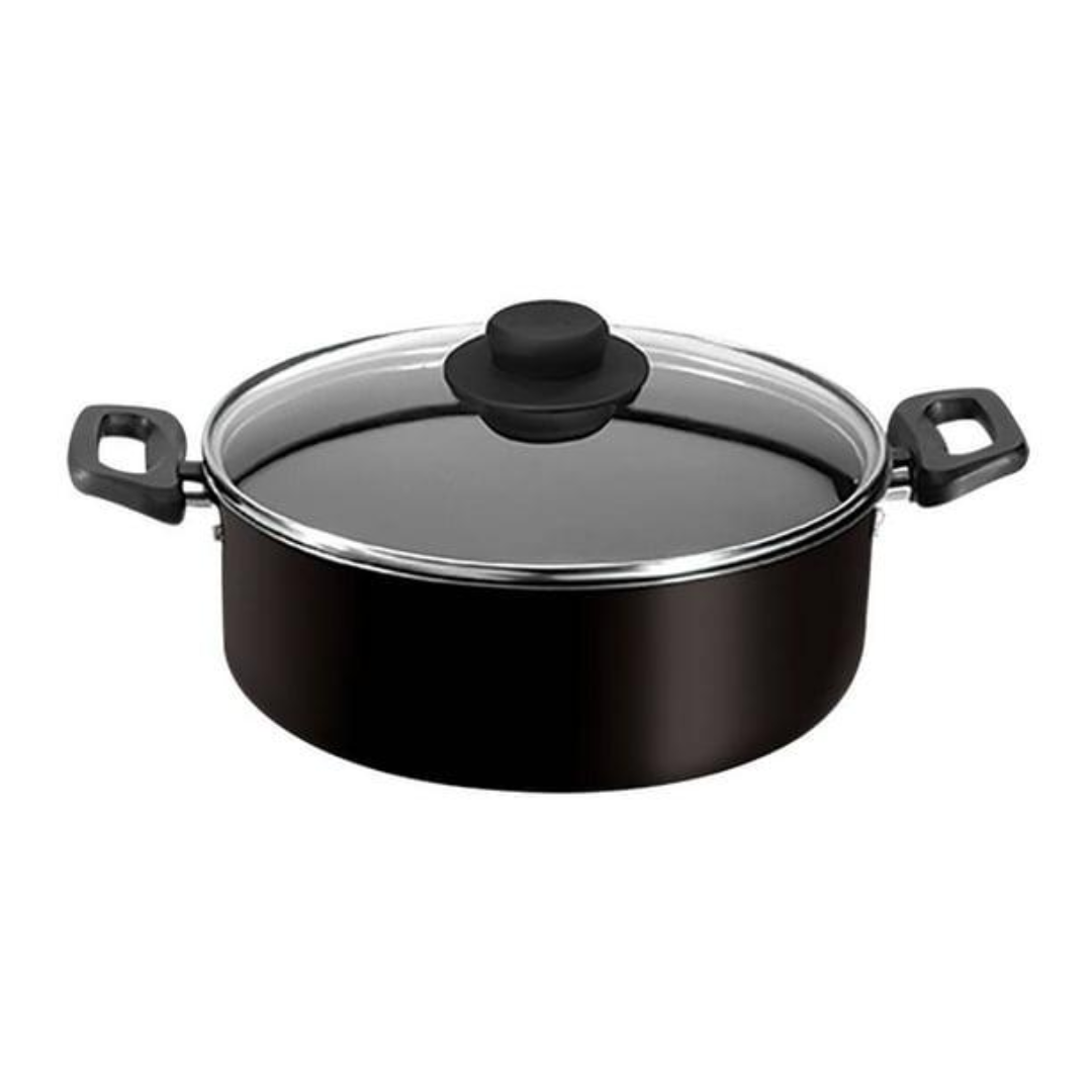 CAÇAROLA COM TAMPA 24 CM MODELO PRETO CUORI