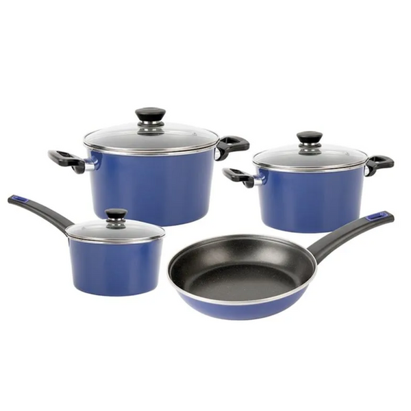BATERIA PARA COZINHA 7 UNIDADES AZUL MARINHO CUORI