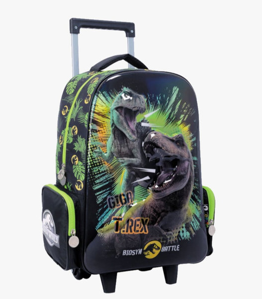 MOCHILA JURASSIC WORLD 17'' COM CARRINHO