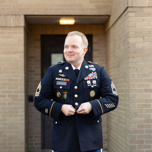 MSG Johnson in his U.S. Army dress uniform.