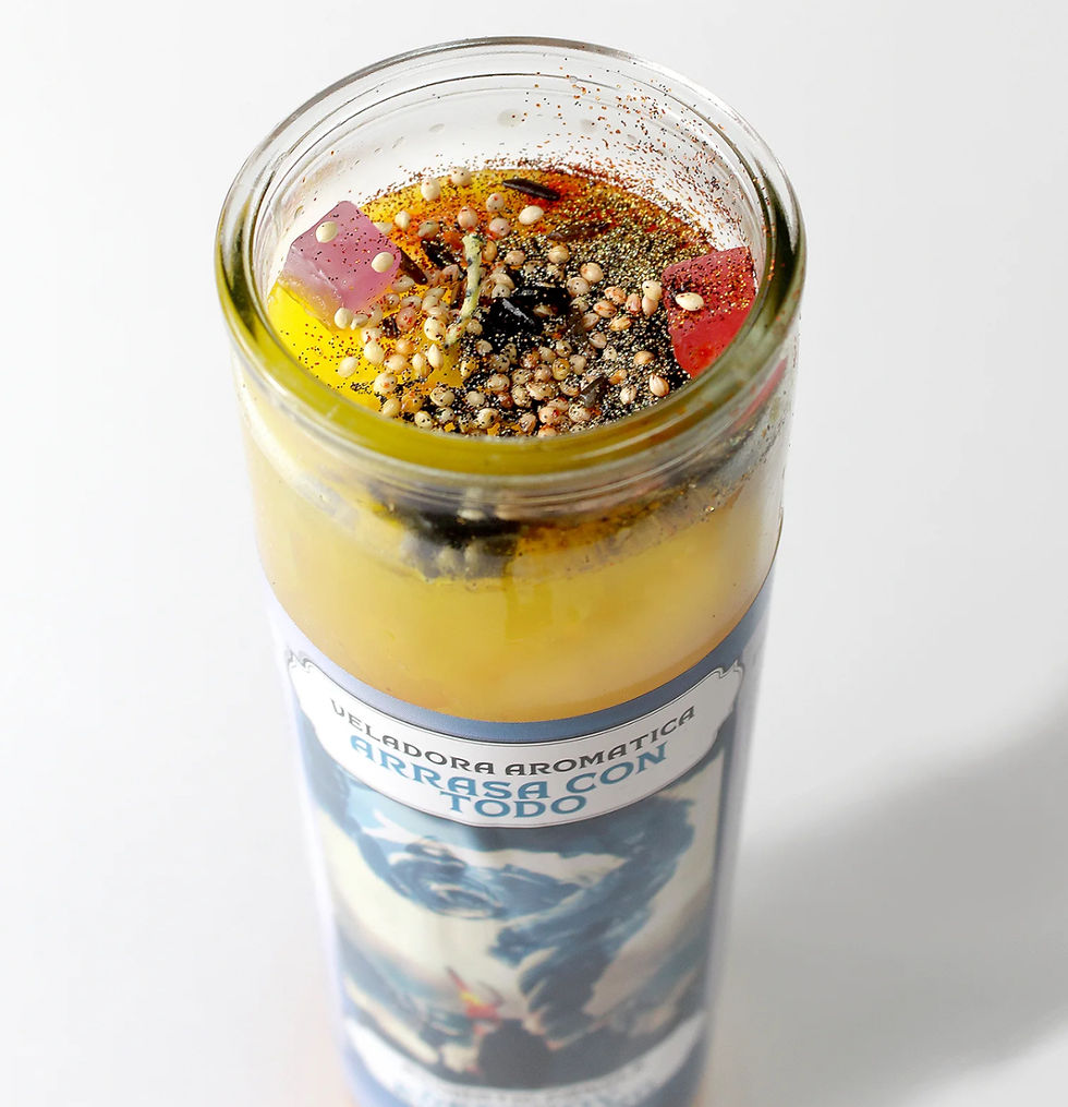 Veladora aromática de protección espiritual hecha en Los Ángeles.