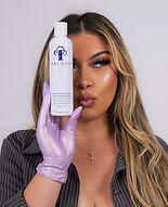 Destiny holding a cleanser