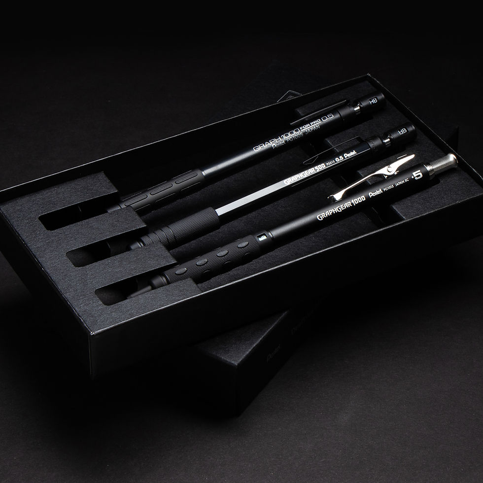 Thumbnail: Pentel GraphGear Black Edition Mechanical Drafting Pencils 60th Anniversary Set