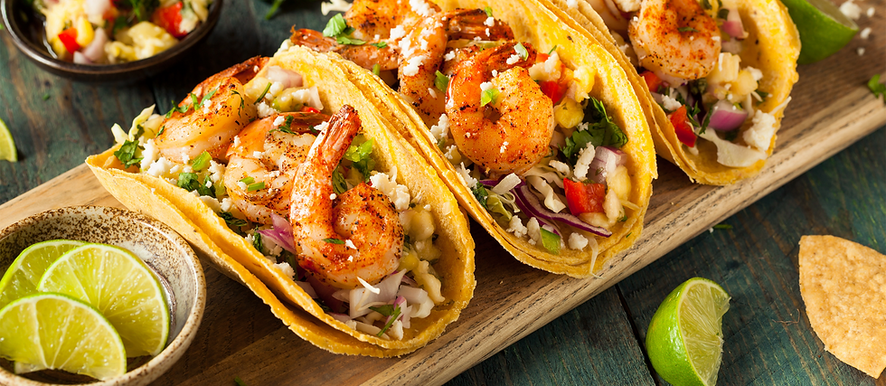 Tacos gobernador. Mexican food in Dubai.
