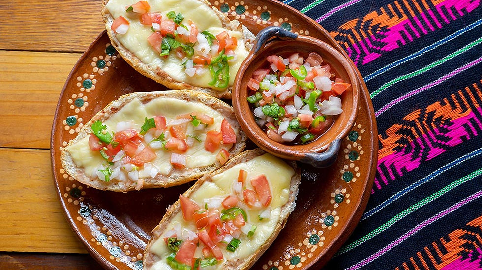 Mexican Molletes Served on The Table