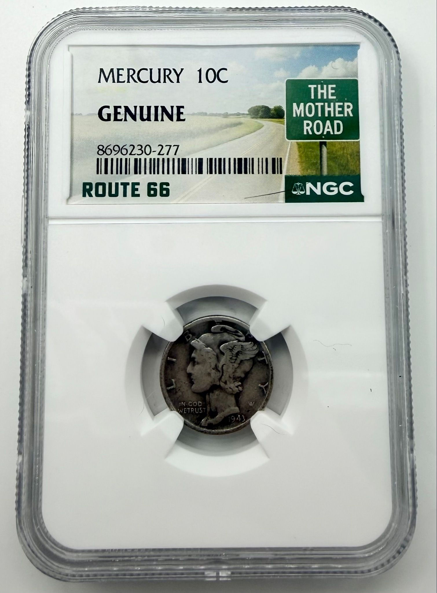 1945 D Mercury Dime Silver NGC Genuine Route 66 The Mother Road