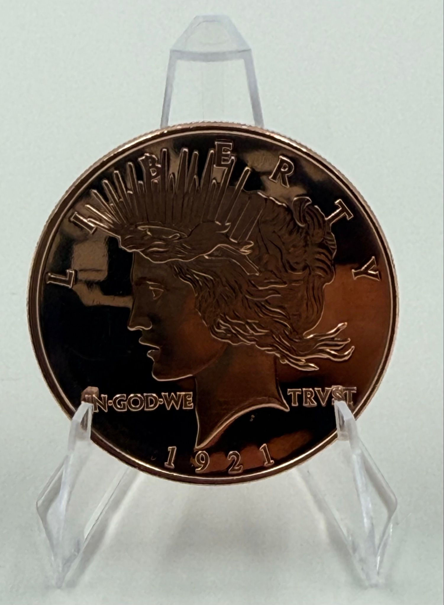 1921 Peace Dollar 1 oz .999 Fine Copper Round USA