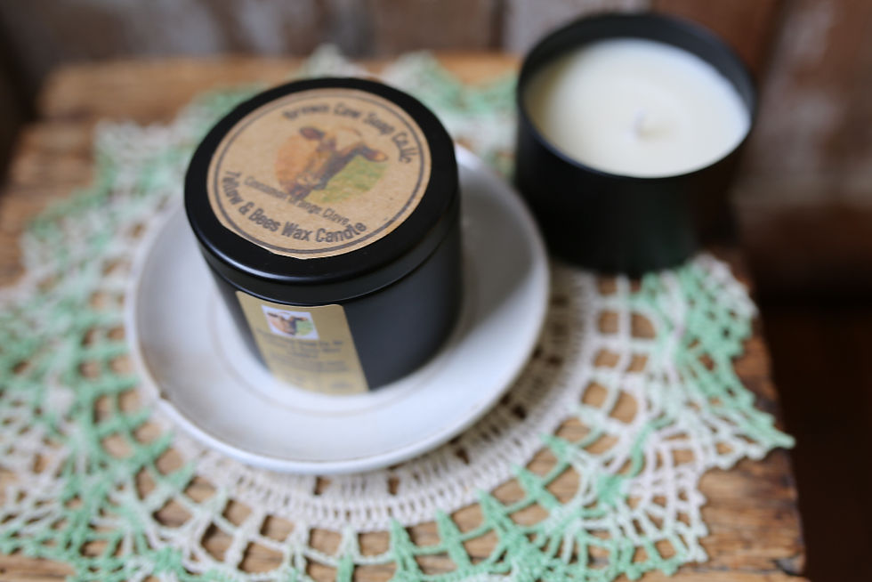 brown cow soap company tallow and beeswax candle in 4 oz. tin