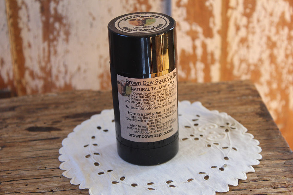scented natural tallow balm salve in twist tube container