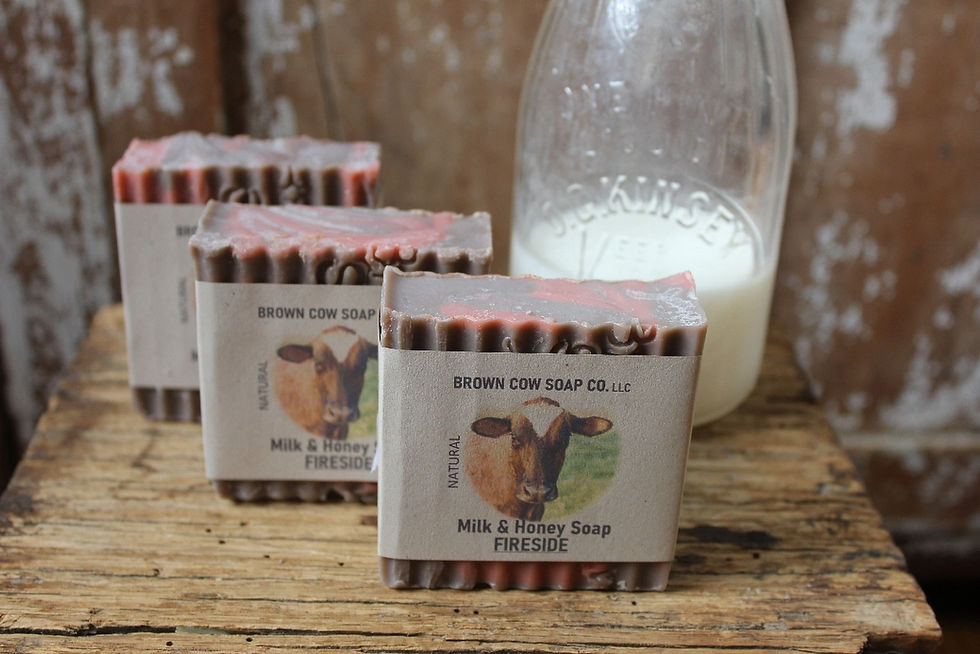 Thumbnail: bars of natural handmade milk and honey soap on a table