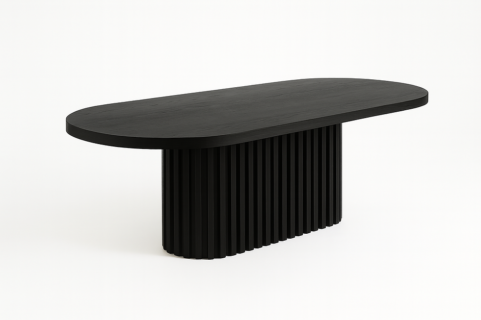 Oak Dining Table with ribbed base