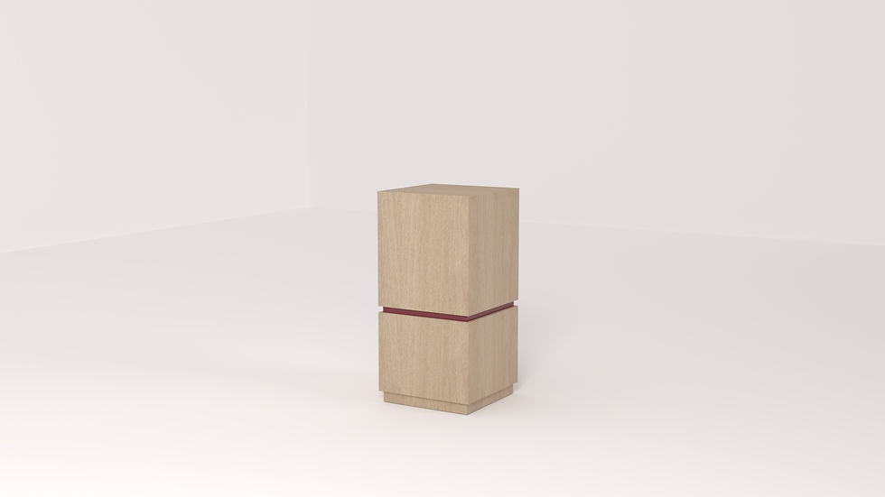 Oak pedestal with red line detail