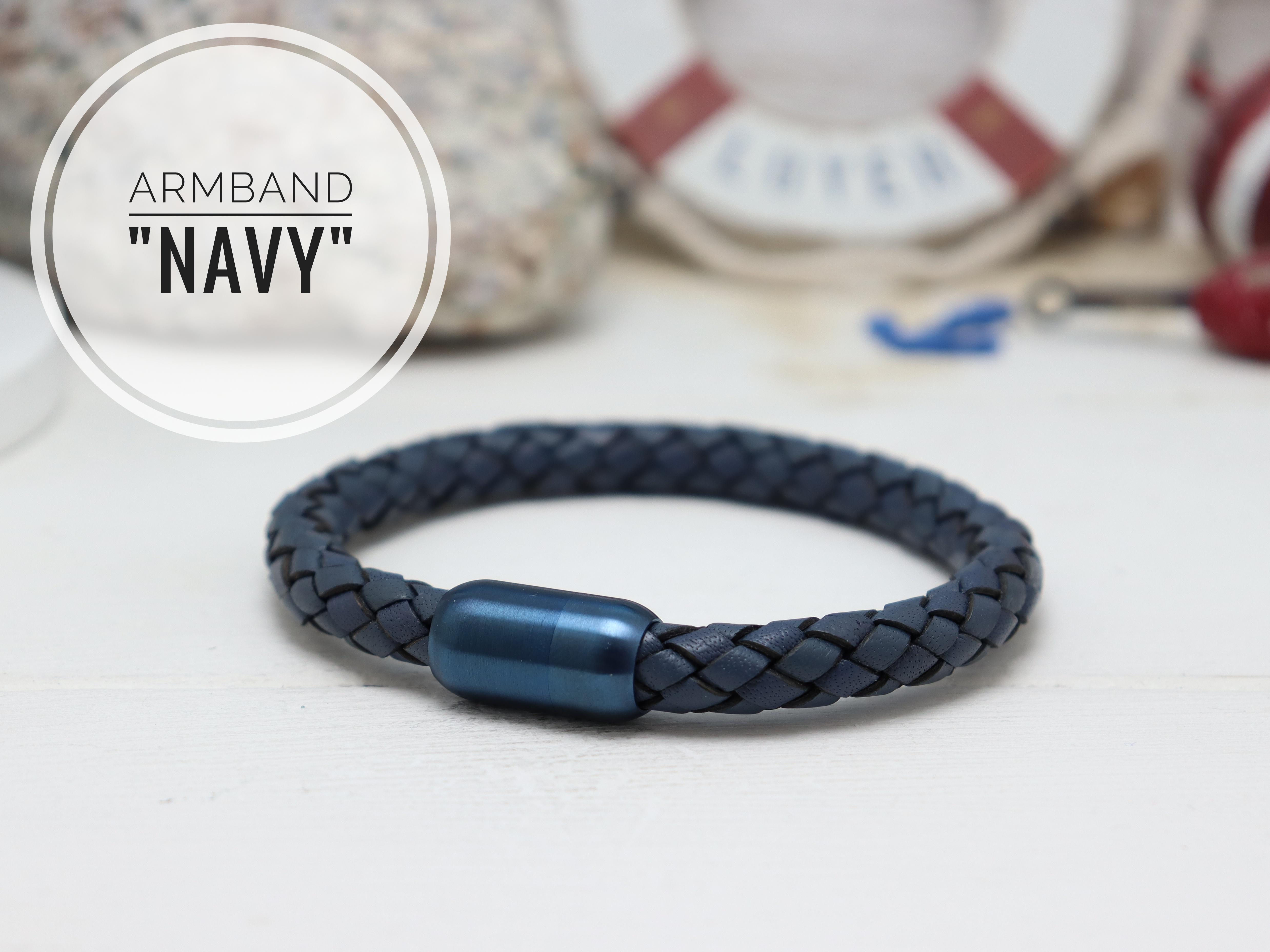Leder-Armband "Navy"