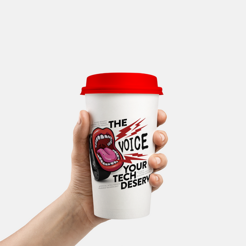 100 coffee cups digitally designed and printed for B2B marketing agency, MOI Global.