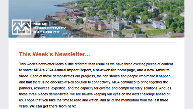 Sharing MCA's 2024 Annual Impact Report, New Homepage, and New Video!