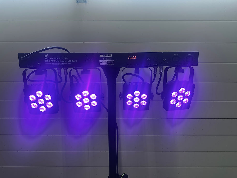 Miniaturbild: LED Bar mit 4 LED Spots mit je 7 Stück 4 Watt RGB WW