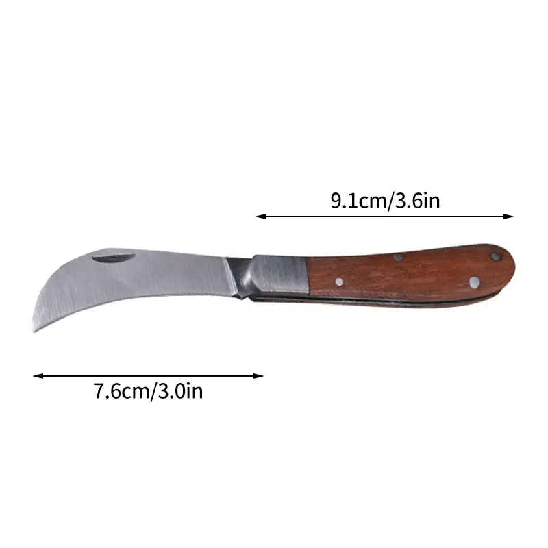Thumbnail: Folding Grafting Knife With Wooden Handle