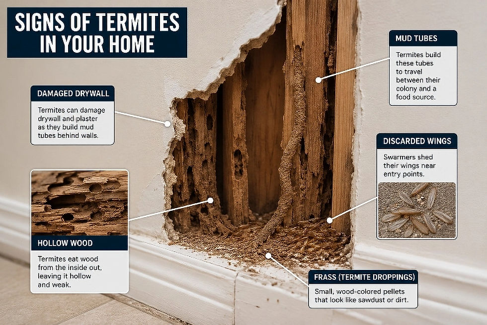 Close-up view of damaged wooden beam showing termite infestation