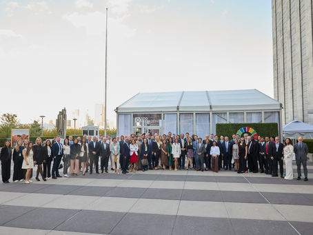 PVBLIC team members and stakeholders, partners, and guests of the PVBLIC-hosted Partnerships Day convening at the SDG Media Zone during the 80th UN General Assembly Week. Photo by David Nicholas.