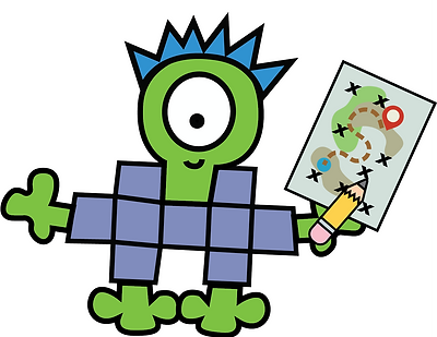 Solving Fun puzzle pal Chris Cross with a map, pencil, and a bicycle