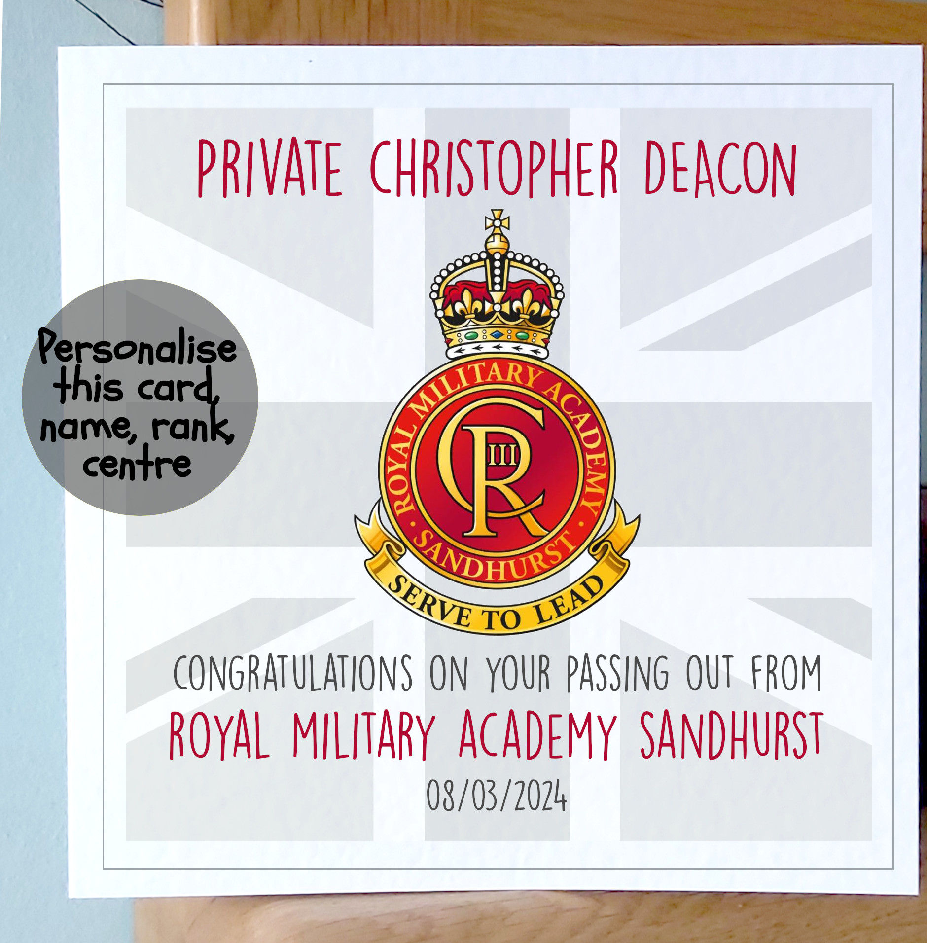 Army passing out, Commissioning or graduation card