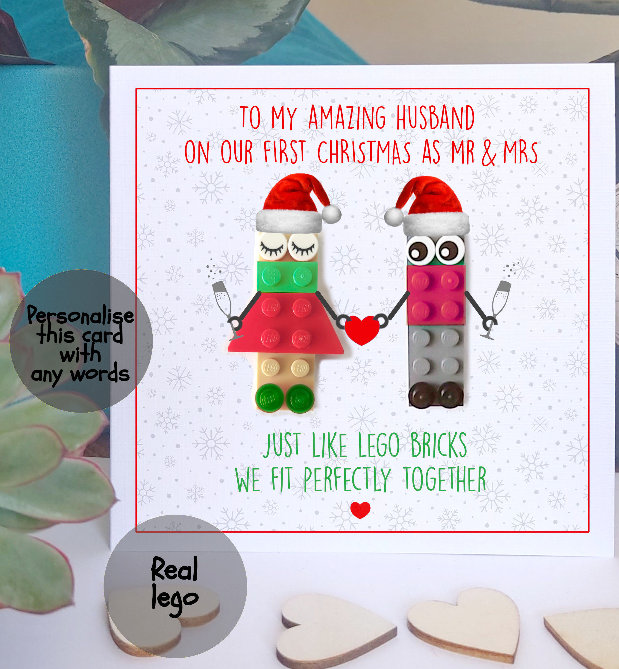 1st Christmas couple MR&MRS made of Lego card