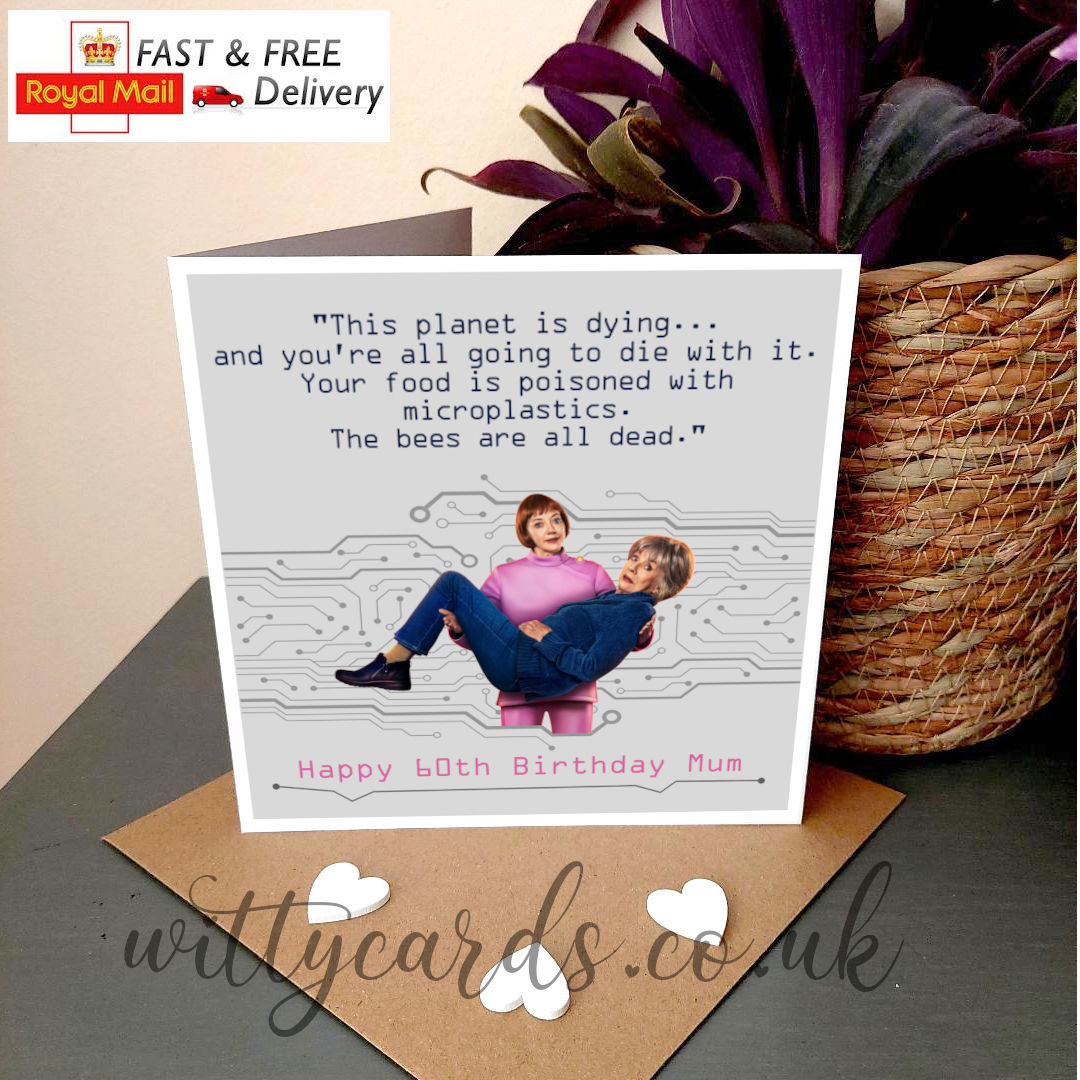 Ann  Droid Greetings Card inspired by the comedy on BBC 1