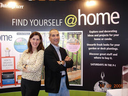 Robin & Christian appearing at the Seattle Home Show promoting their new column in the Seatle PI newspaper.