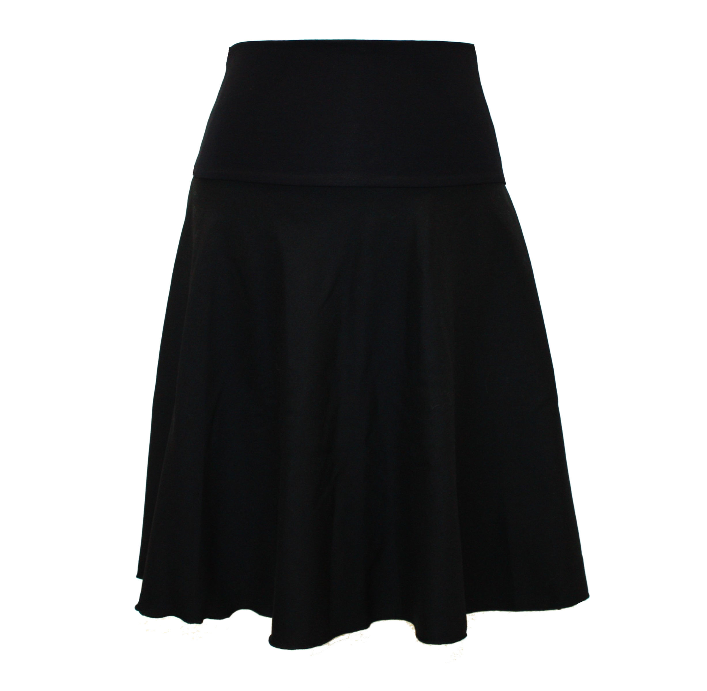 Rock A-Linie Wolle  Schwarz