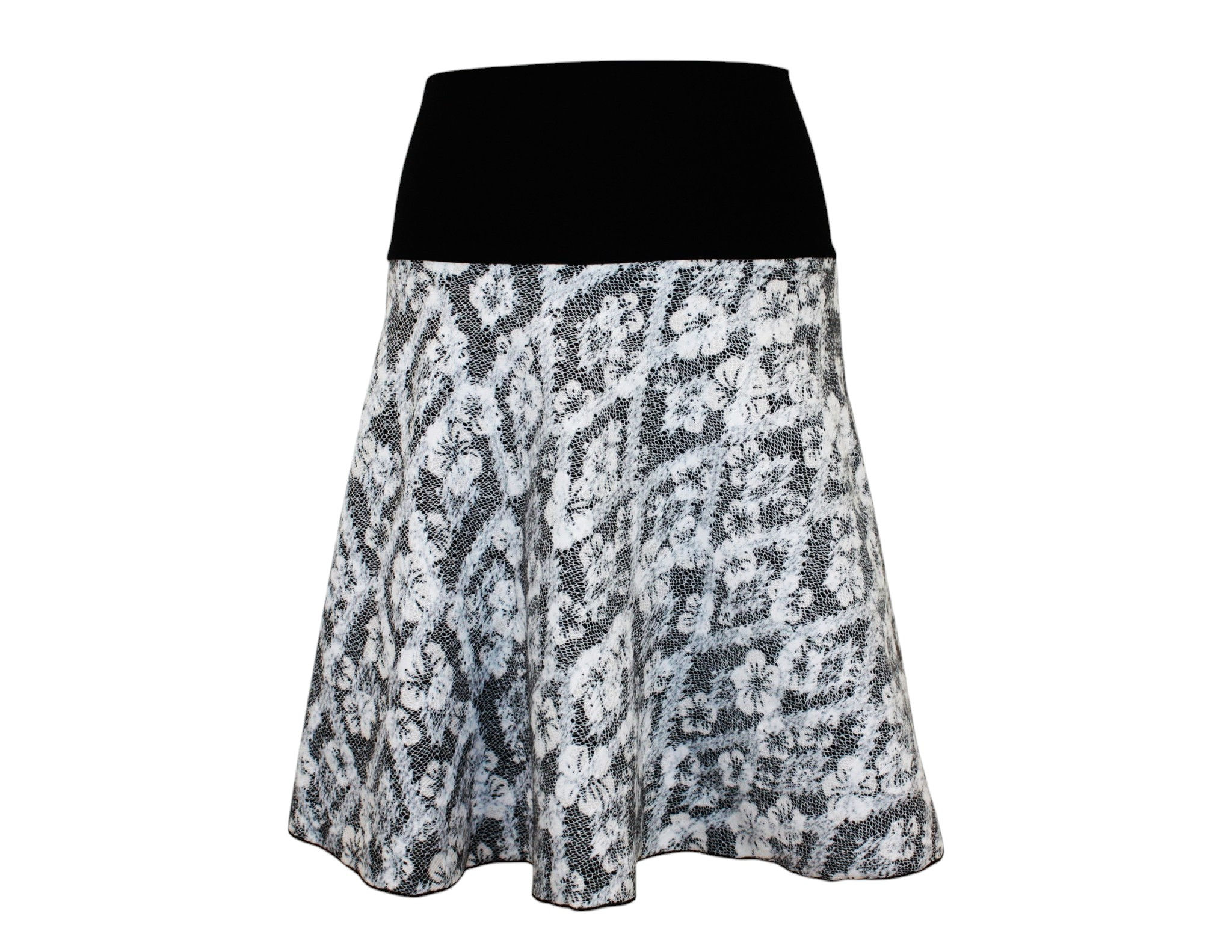 Rock A-Linie Jacquard Strick Spitze