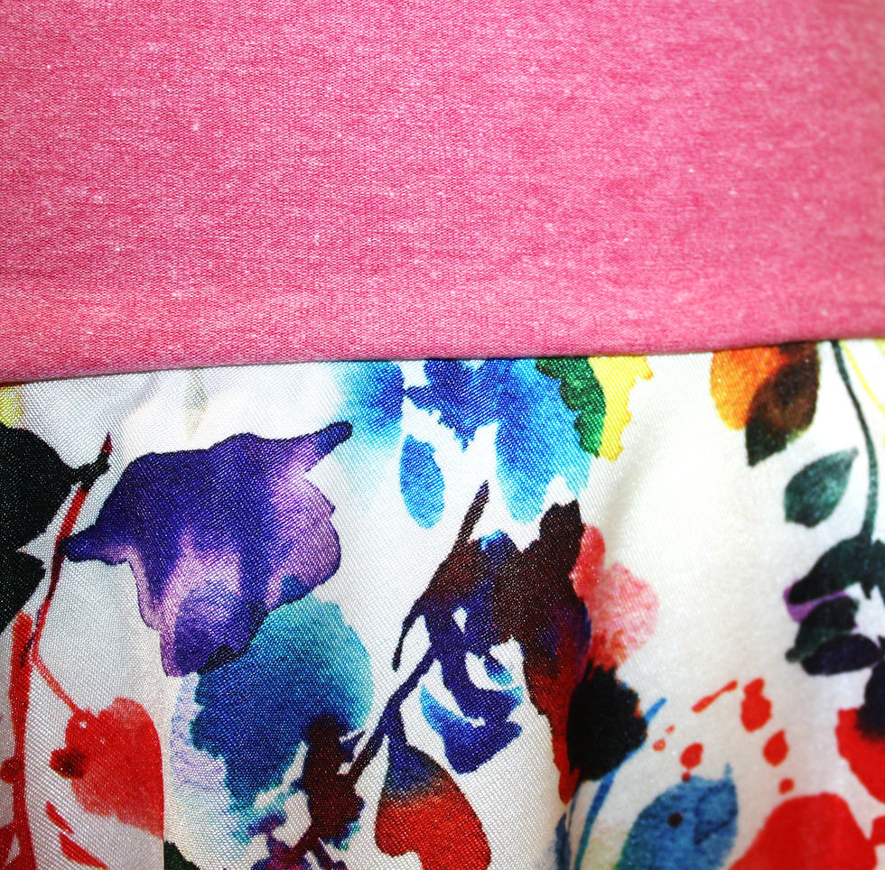 Miniaturbild: Jerseyrock A-Linie Bunt Rosa