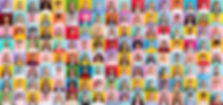 collage of large group of smiling people composite portrait image gathered together