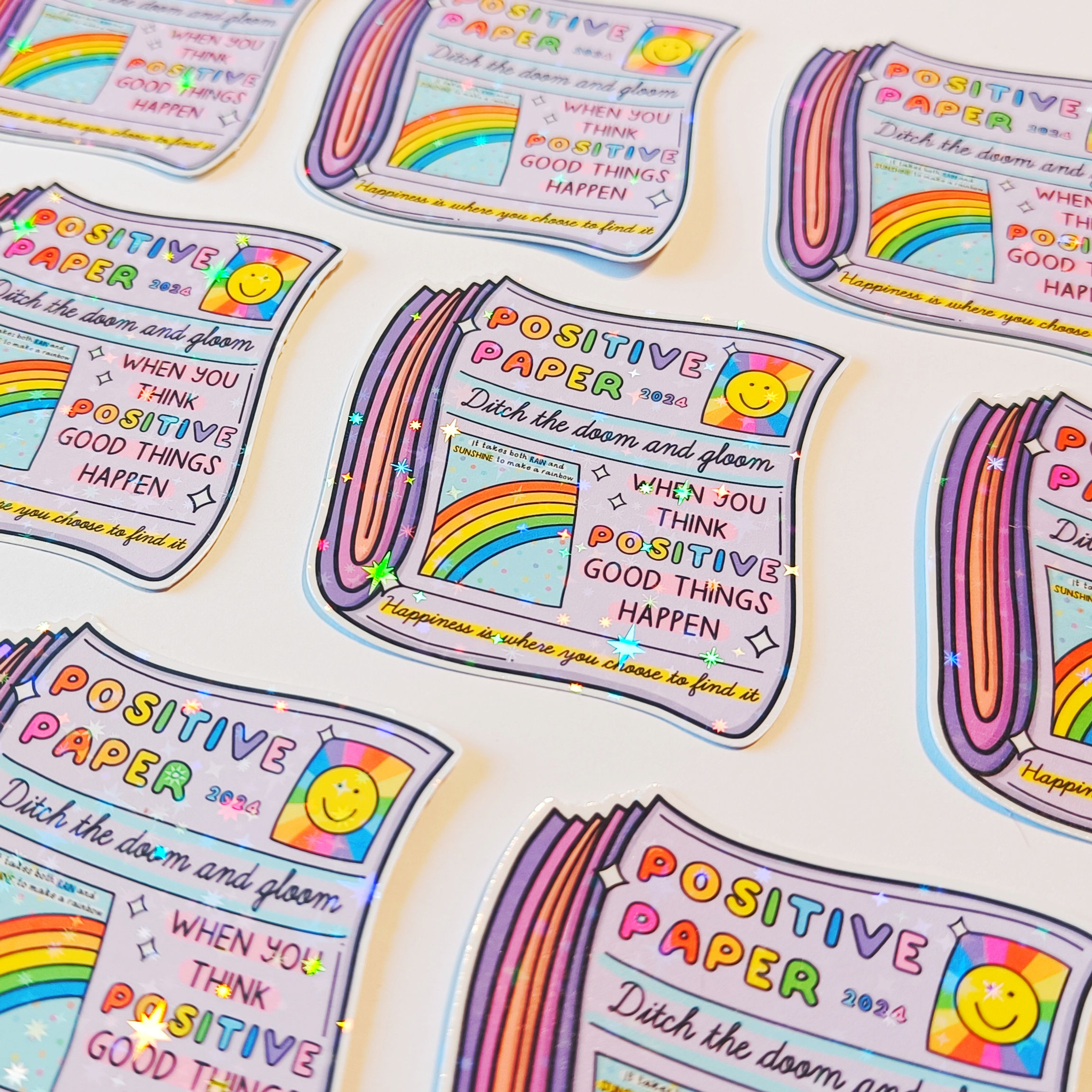 Positive Paper holographic sticker vinyl