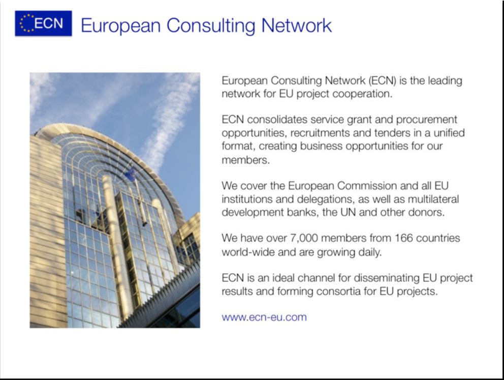 ECN, Europe, Project, Innovation, Network, Navigator, Consulting, EU, Members