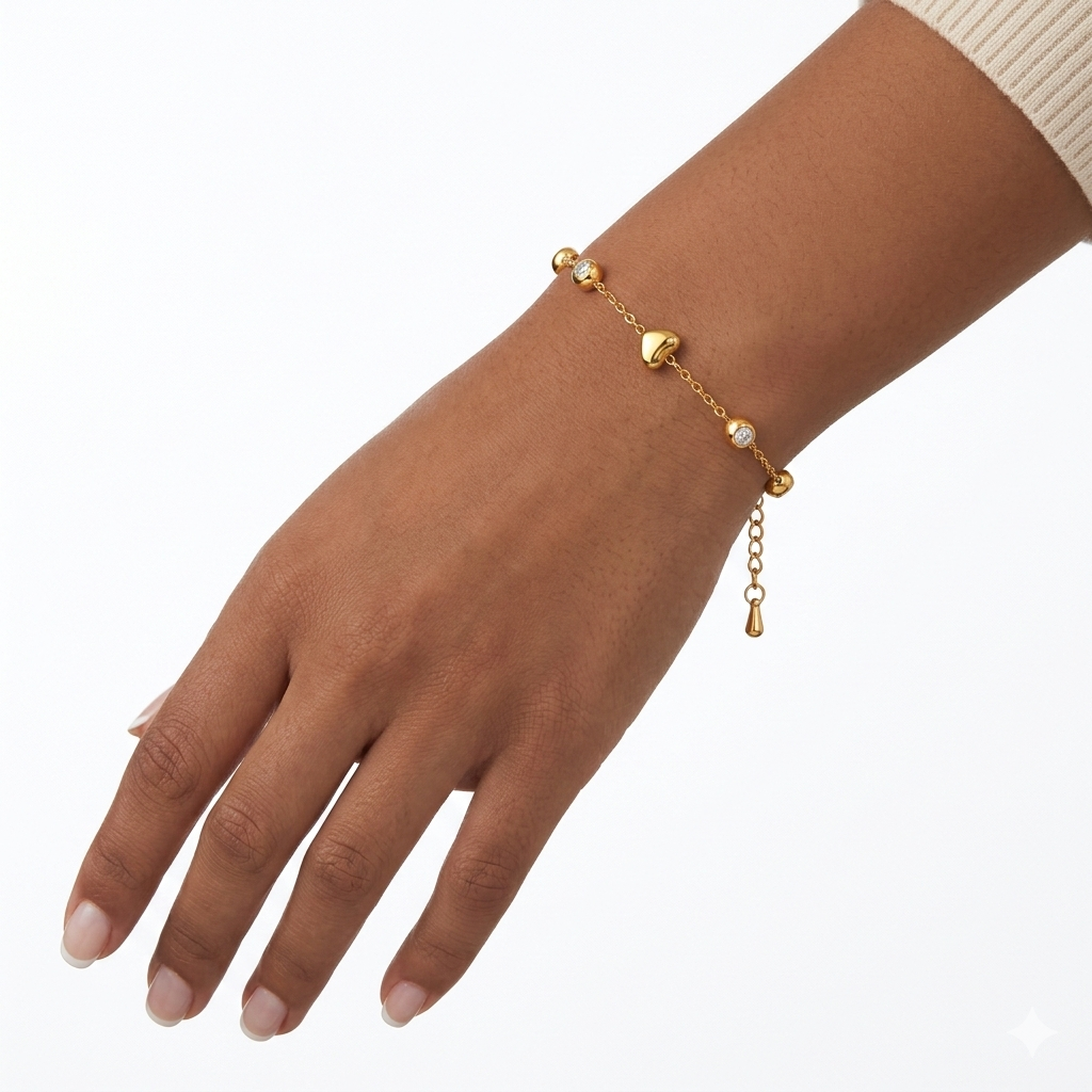 Stainless Steel Radiant Heart Bracelet