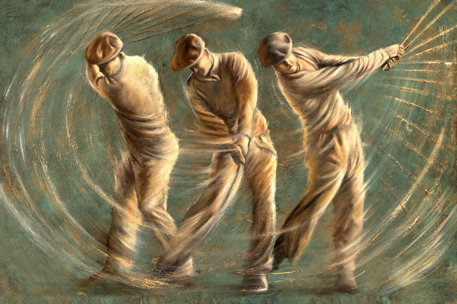 Ben Hogan golf swing painting by Travis Knight