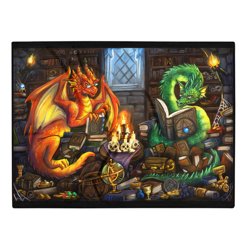 Library Dragons Throw Blanket | RareDragons.Shop