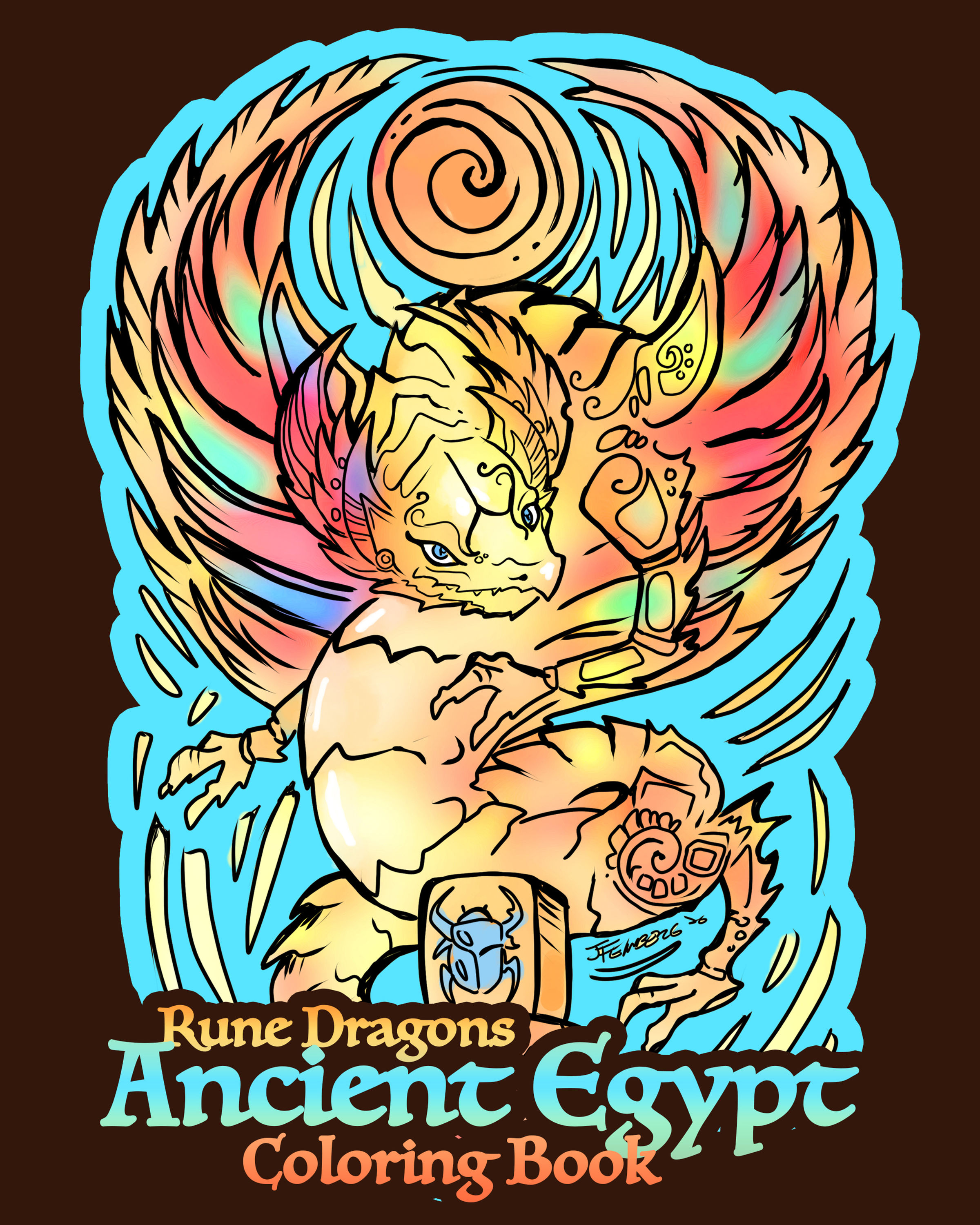 Rune Dragons Ancient Egypt Coloring Book (PDF Download)