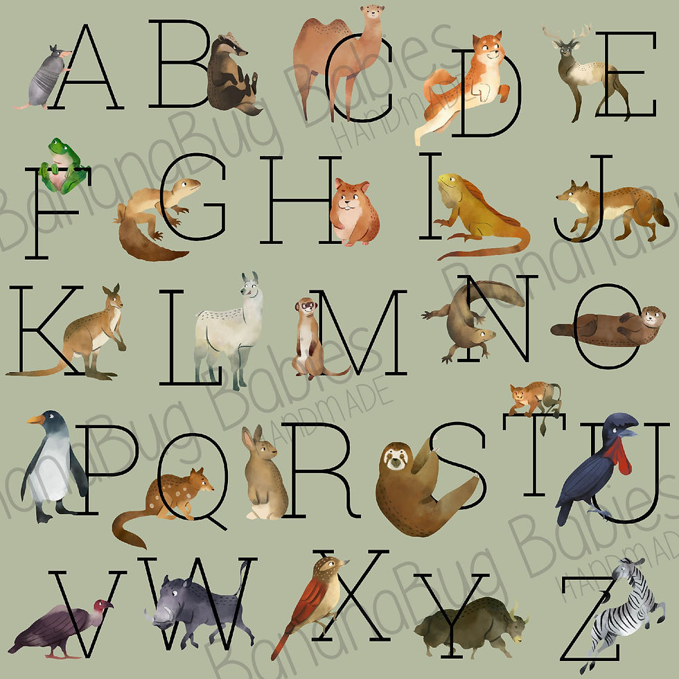 Alphabet on Green