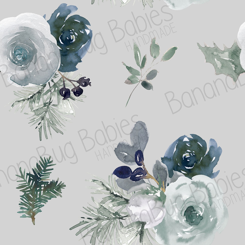 Blue Grey Floral