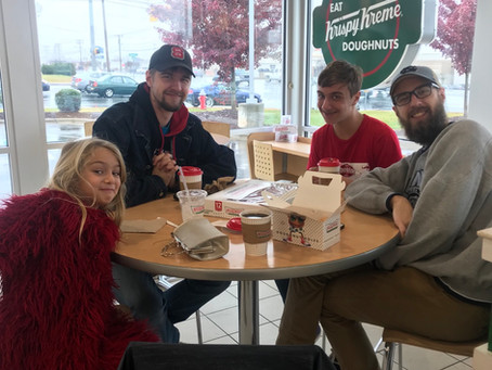 Acorn Princess at the Burlington Christmas Parade! And Krispy Kreme afterwards!