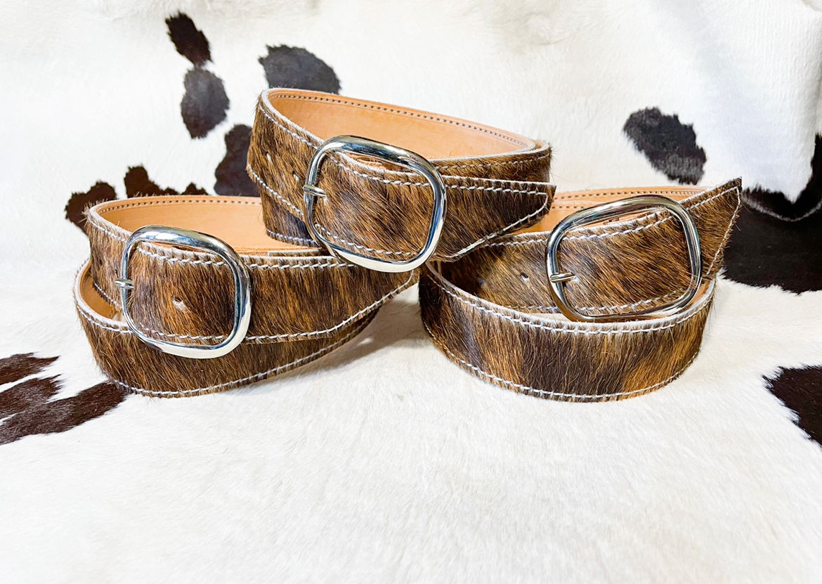Brindle Cowhide Belts