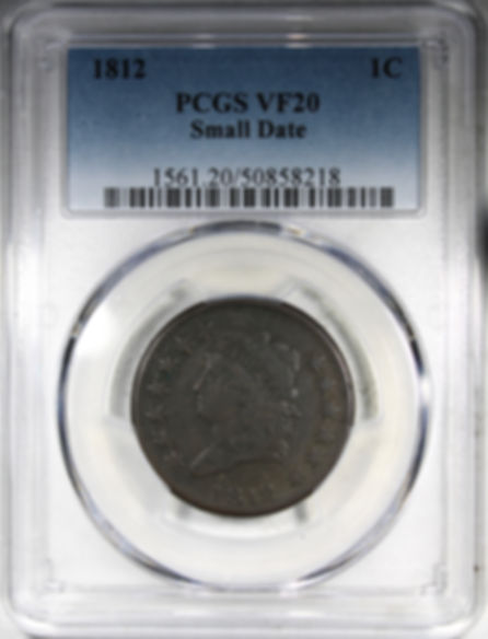 1812 Classic Head Large Cent PCGS VF20 (Small Date)