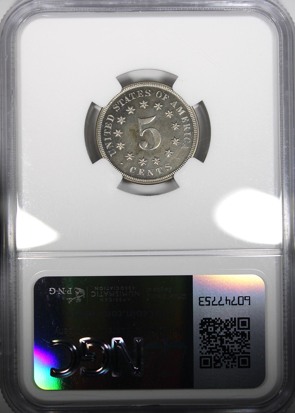 Thumbnail: 1868 Proof Shield Nickel NGC PR65