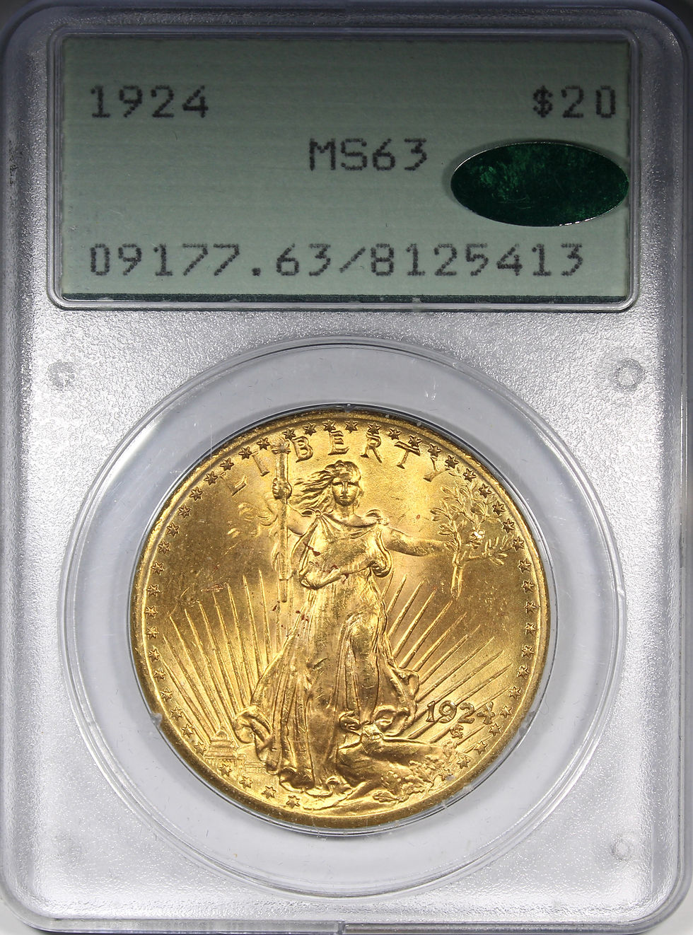 Thumbnail: 1924 Gold Saint Gaudens Double Eagle PCGS MS63 CAC