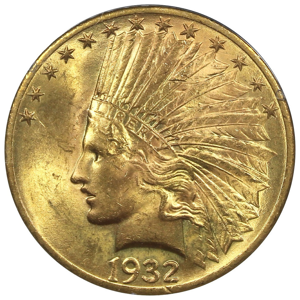 Thumbnail: 1932 $10 Gold Indian PCGS MS62 CAC
