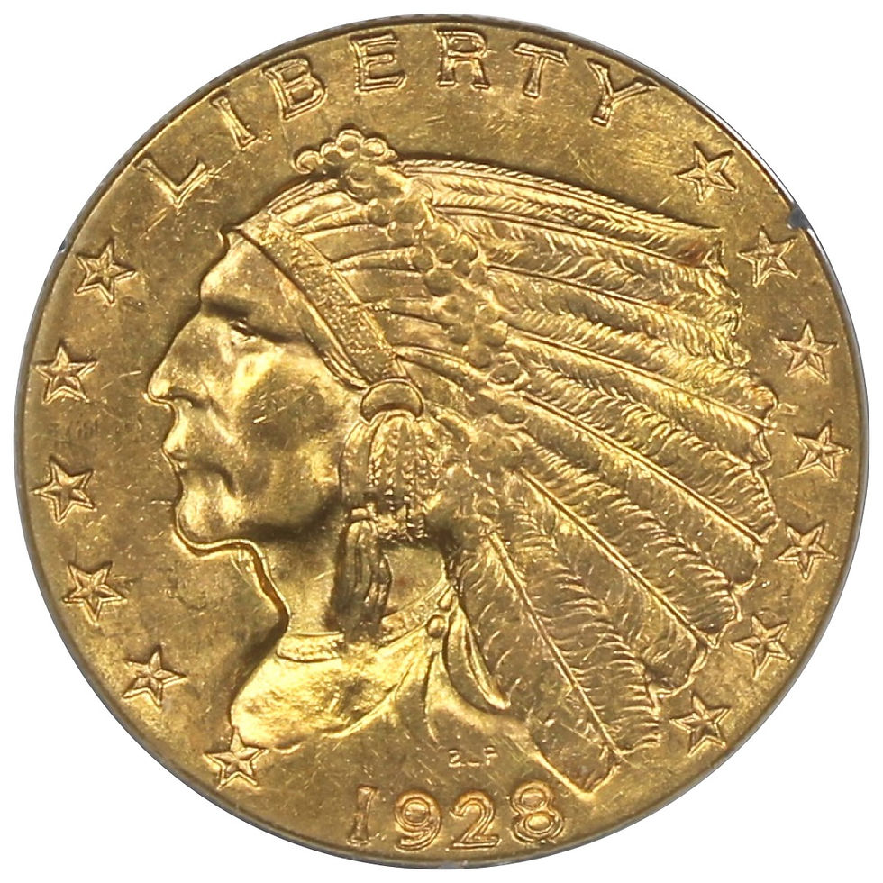 Thumbnail: 1928 $2.5 Gold Indian Quarter Eagle PCGS MS62 CAC
