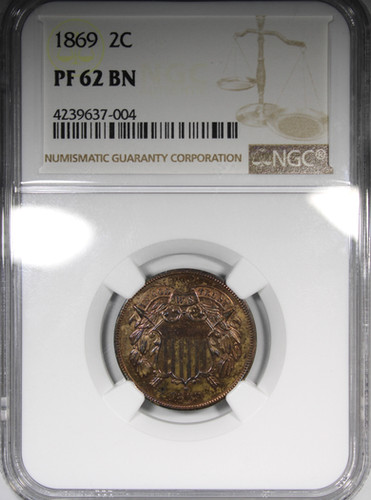 1869 Proof Two Cent Piece NGC PR62BN | Acousha Collectibles
