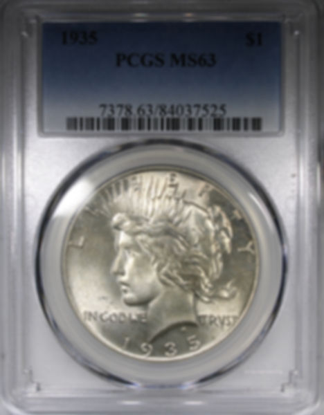 1935 Peace Dollar PCGS MS63